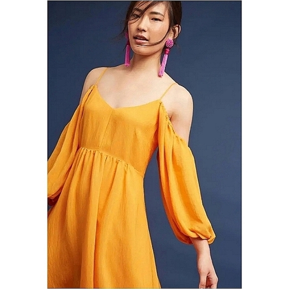 New MOULINETTE SOEURS CARINA OPEN-SHOULDER DRESS Size XS - Picture 10 of 12